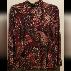 Cranberry Paisley Top